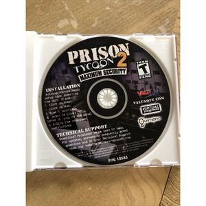 Prison Tycoon 2: Maximum Security (PC, 2006) Windows Valusoft Pc Game Disc Only